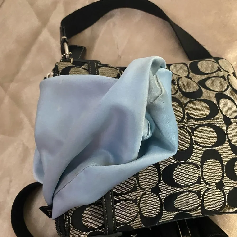 Coach Gray Black Monogram Canvas Crossbody bag